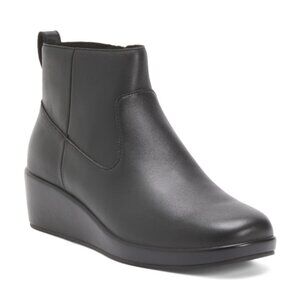 ALEGRIA Leather Hadi Comfort Wedge Booties